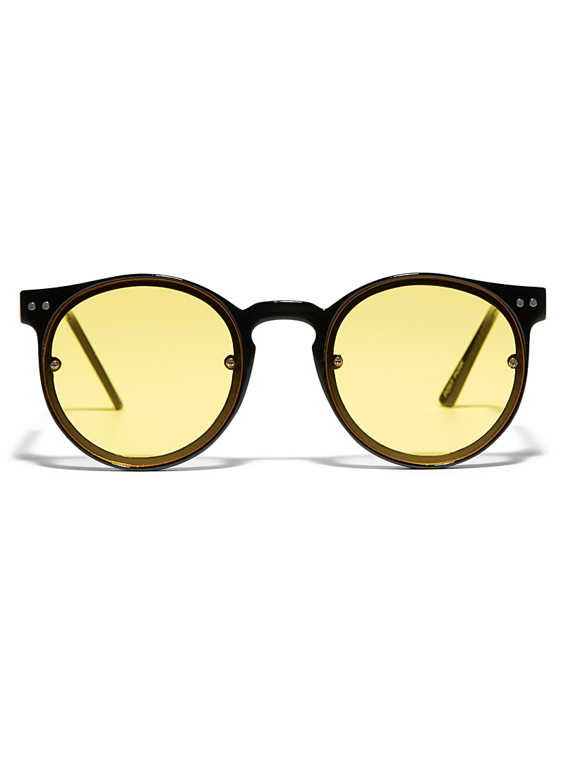 Spitfire Charcoal Post Punk round sunglasses for women