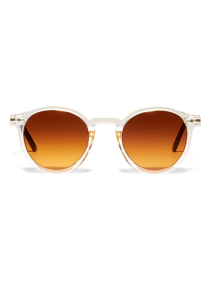 Spitfire: Les lunettes de soleil rondes British Summer métalliques Brun pour femme