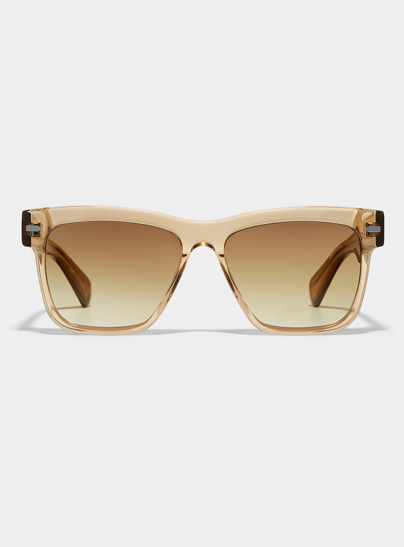 Spitfire: Les lunettes de soleil carrées Cut Eighty Eight Ivoire - Beige crème pour femme