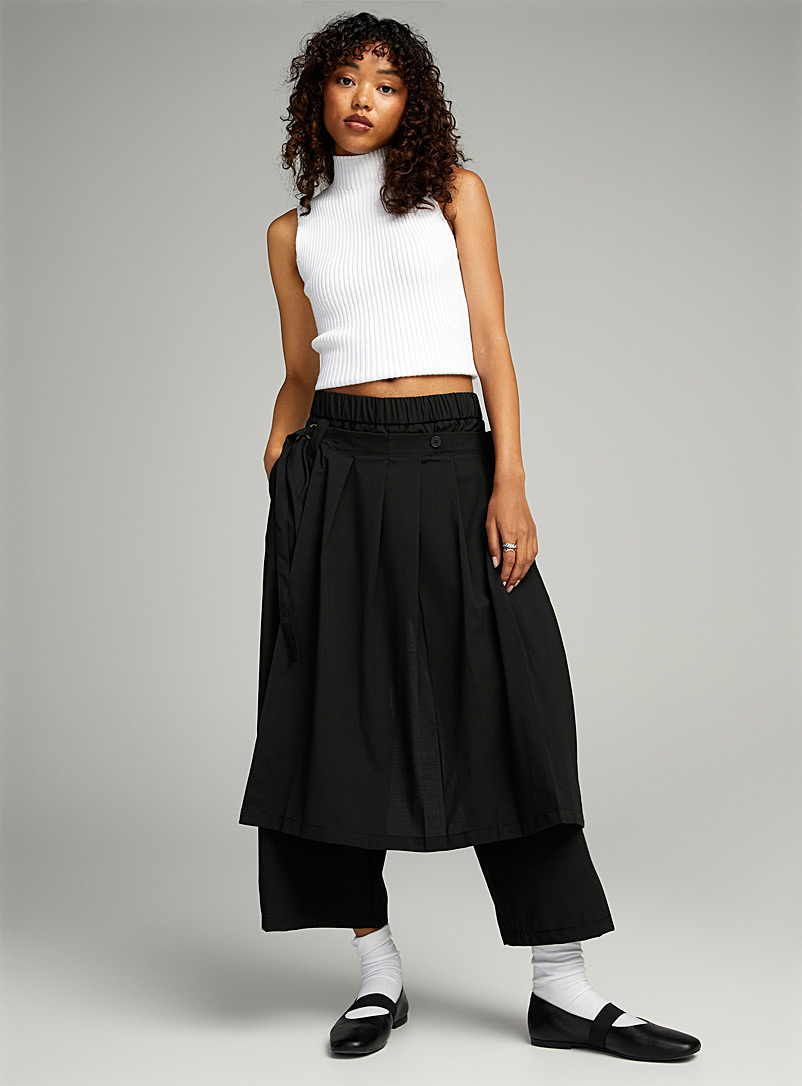 Wendy Trendy: Le pantalon-jupe noir Noir pour femme