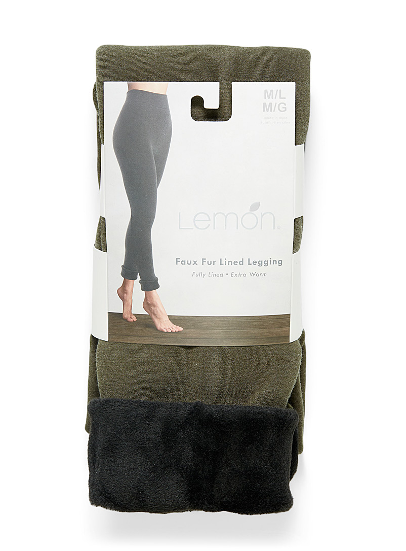 Lemon: Le legging envers façon fourrure Noir pour femme