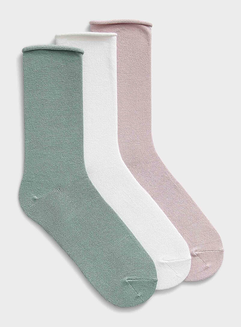 Lemon: Les chaussettes monochromes ultradouces Emballage de 3 Oxford pour femme