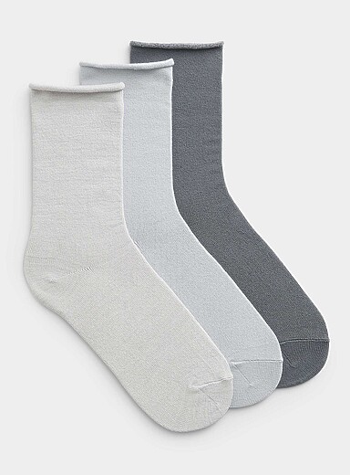 Ultra-soft monochrome socks 3-pack