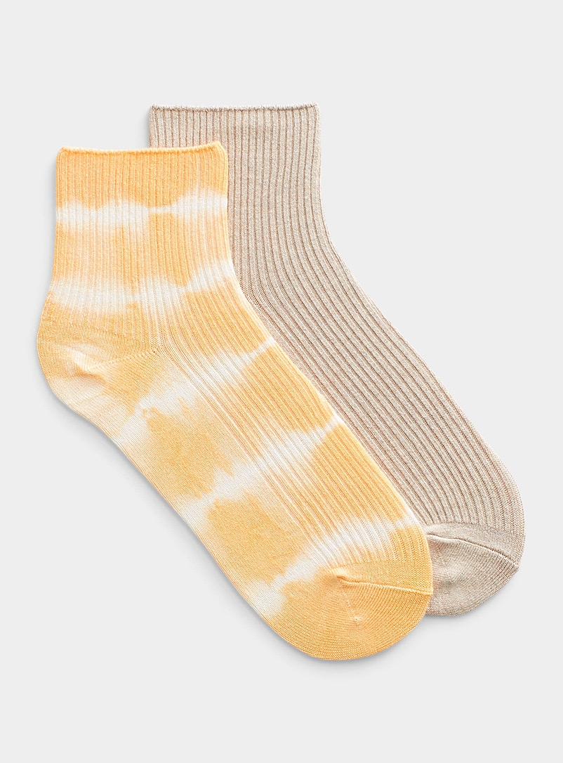 Lemon Sand Plant-dyed socks Set of 2 for women