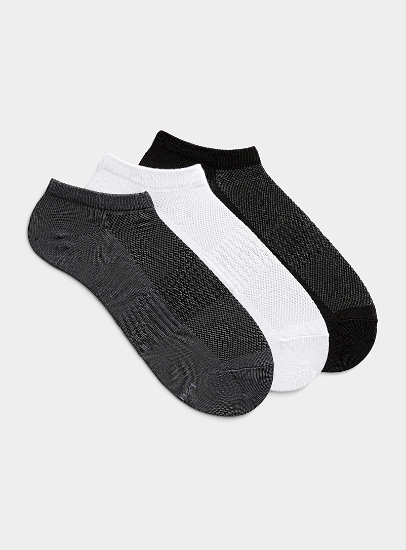 Lemon Charcoal Ultra-soft micro-perforated ped socks Set of 3 for men