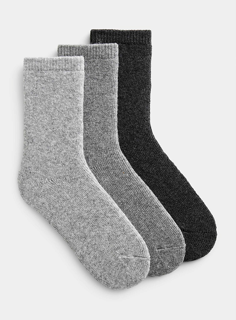 Lemon Oxford Wool blend solid socks Set of 3 for women