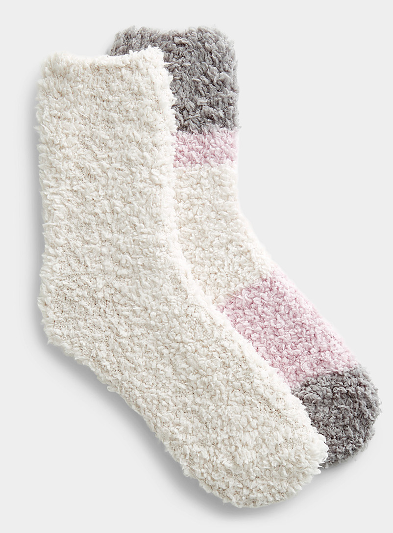Lemon Charcoal Ultra-soft plush socks Set of 2 for women