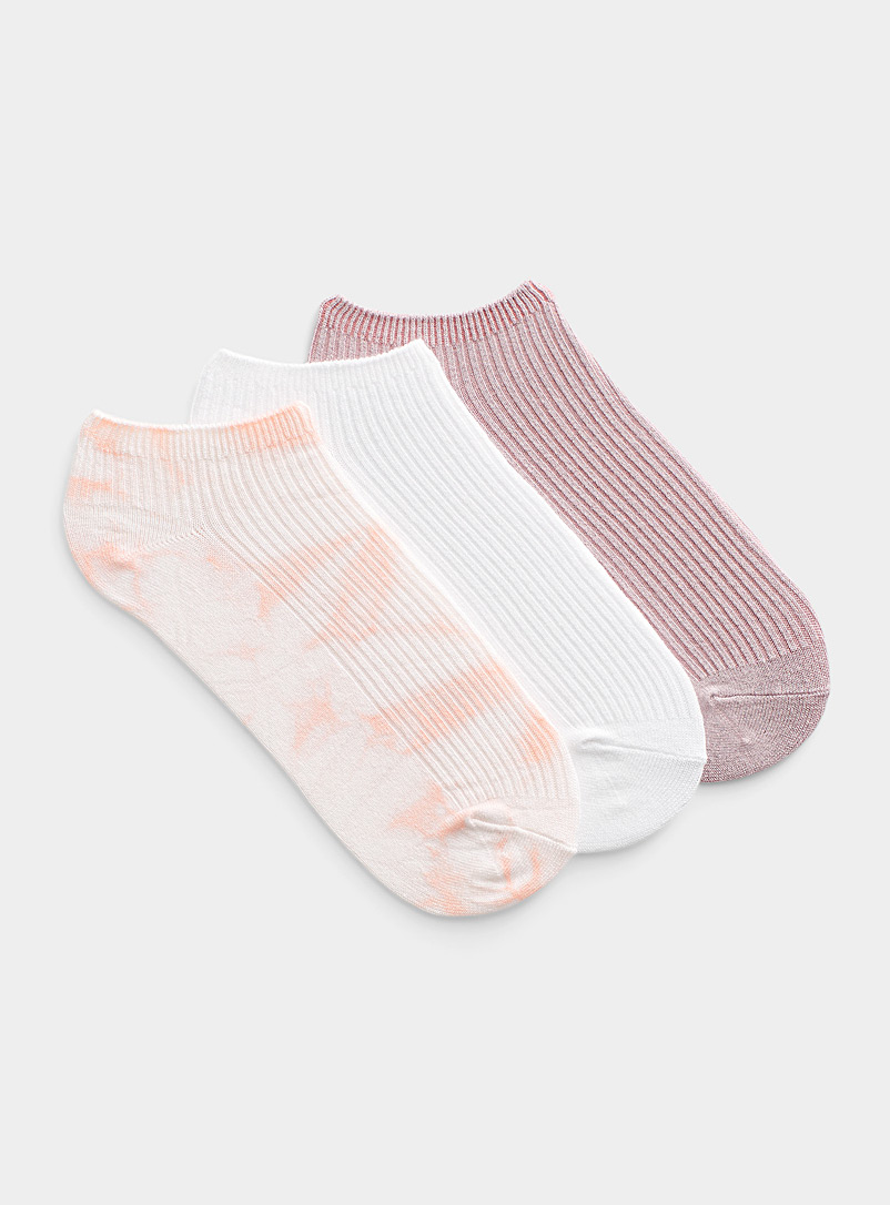 Lemon Dusky Pink Plant-dyed ped socks Set of 3 for women