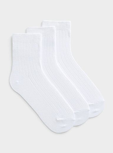 Les chaussettes cheville ultradouces larges c&ocirc;tes unies Emballage de 3