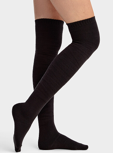 Solid stretch terry thigh-highs