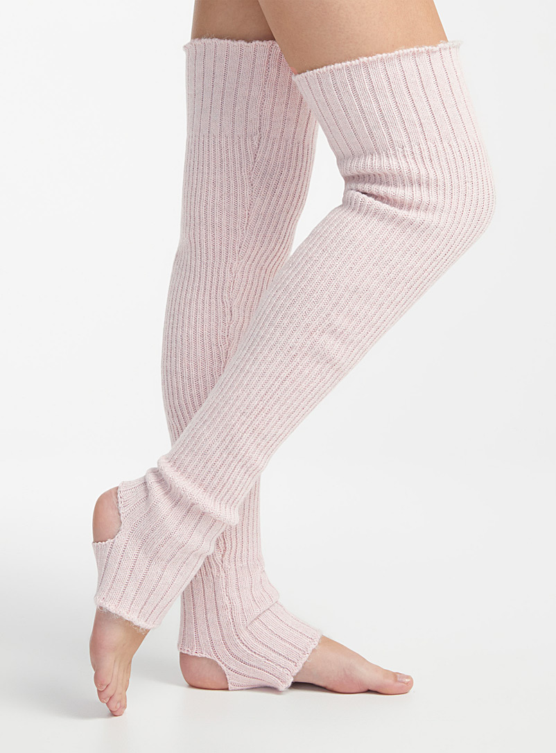 Lemon Pink Knit ballerina legwarmers for women
