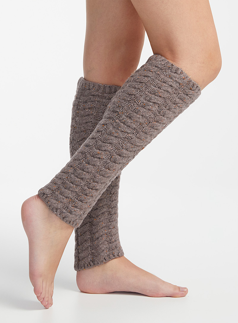 Flared Striped Knit Leg Warmer Socks