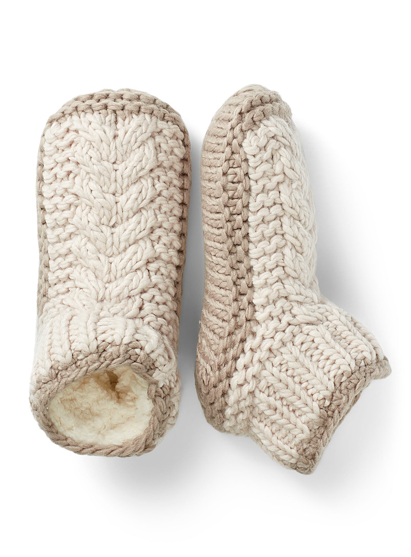 lemon knit slippers