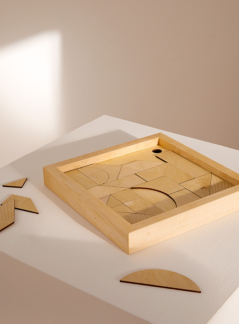 Atelier-D: Le casse-tête Oblika de luxe en bois Ensemble de 23 pièces Brun