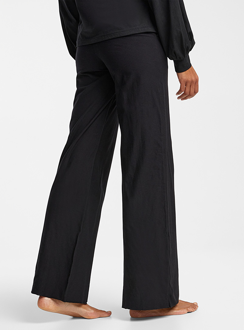 Lunya: Le pantalon détente finement texturé Noir pour femme