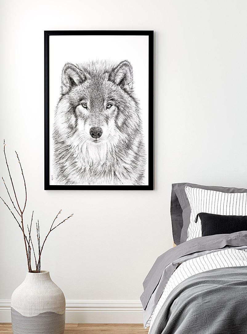 Le NID atelier Black and White The Wolf illustration 2 sizes available