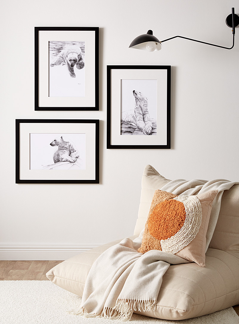 Le NID atelier Assorted black Polar bear in all his states art print trio See available sizes