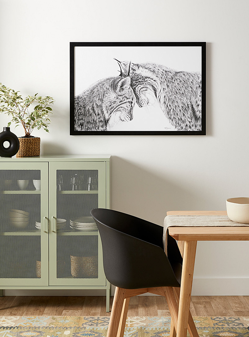 Le NID atelier Black and White Lynx in love art print See available sizes