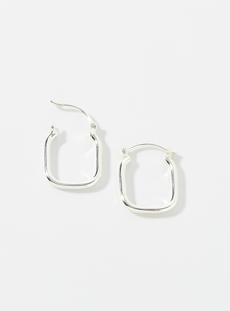 Ken & Jame Silver Square hoop earrings for women