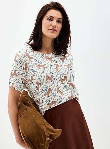 Patterned soft boxy-fit sweater
