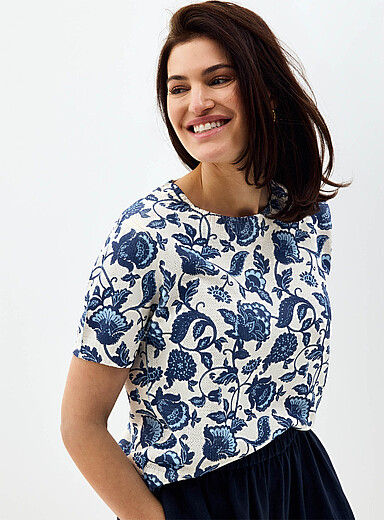 Patterned soft boxy-fit sweater