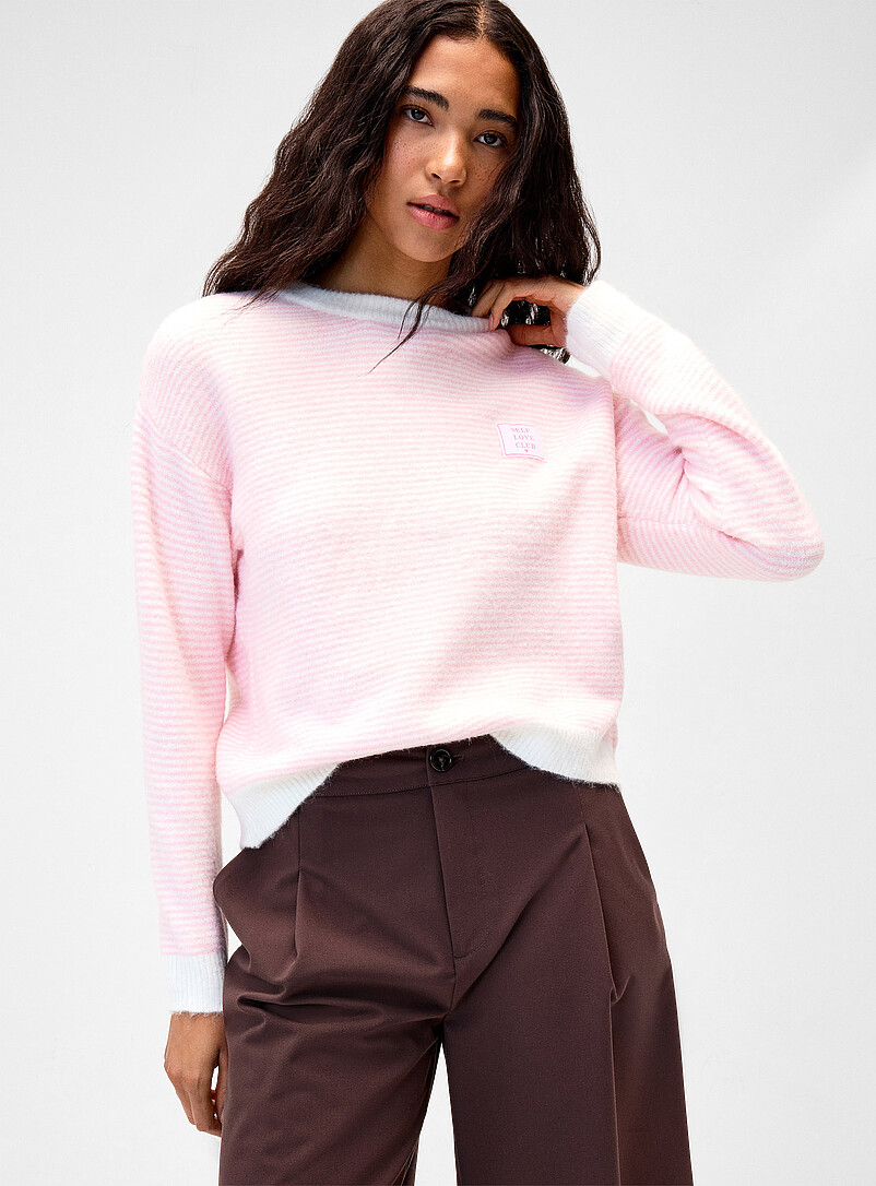 Self Love patch striped sweater product image (primary)