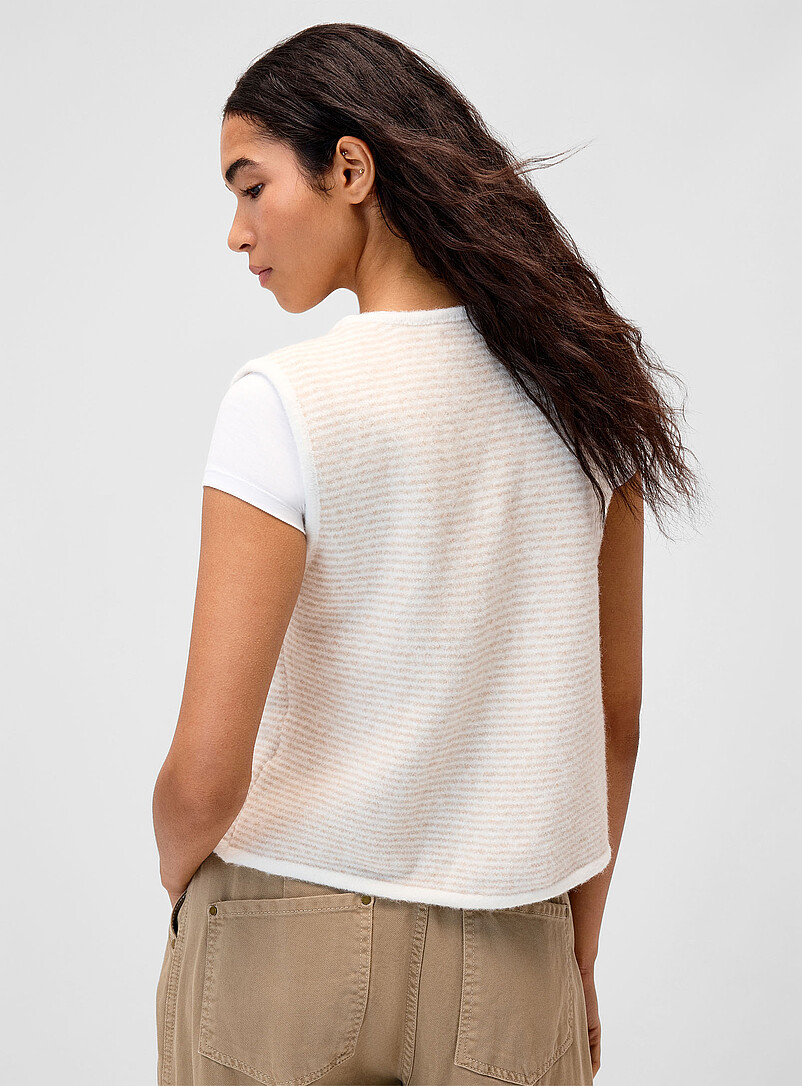 Striped open sweater vest product image 3