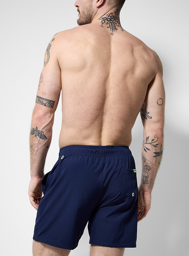 Island Haze Golden Yellow Solid colour stretch swim trunk for men