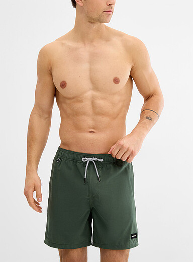 Stretch ripstop snap-hook swim trunk
