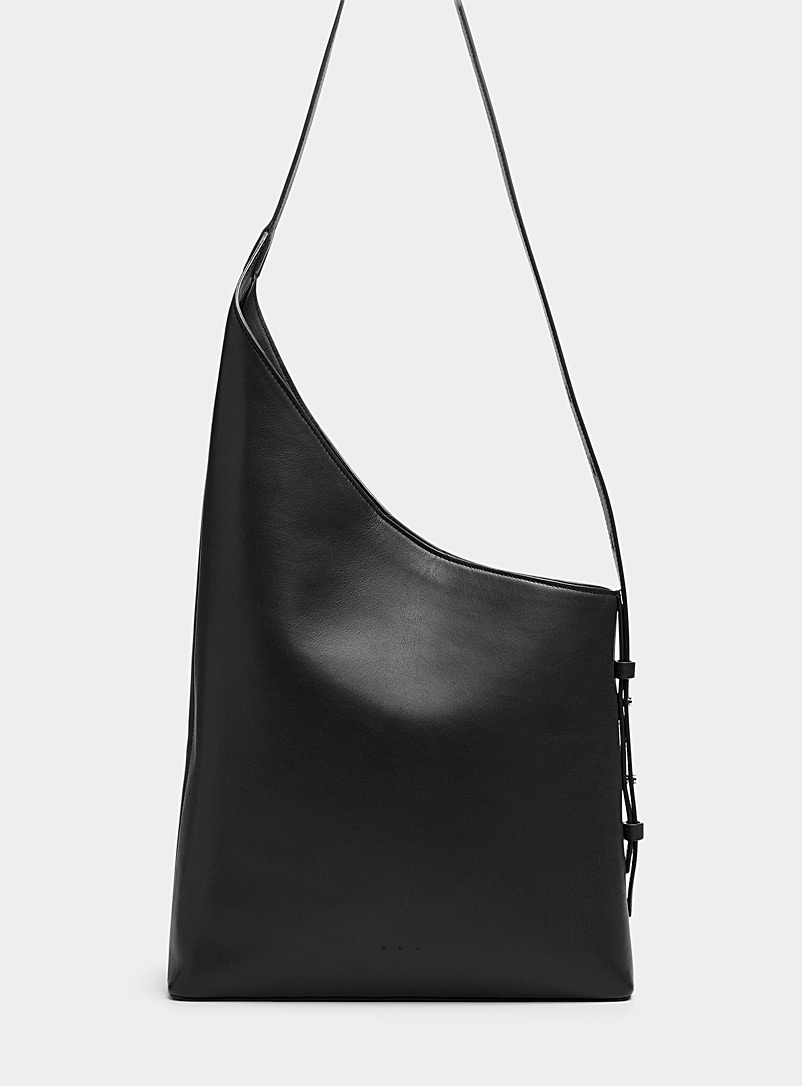 Aesther Ekme Black Asymmetrical soft leather bag for women