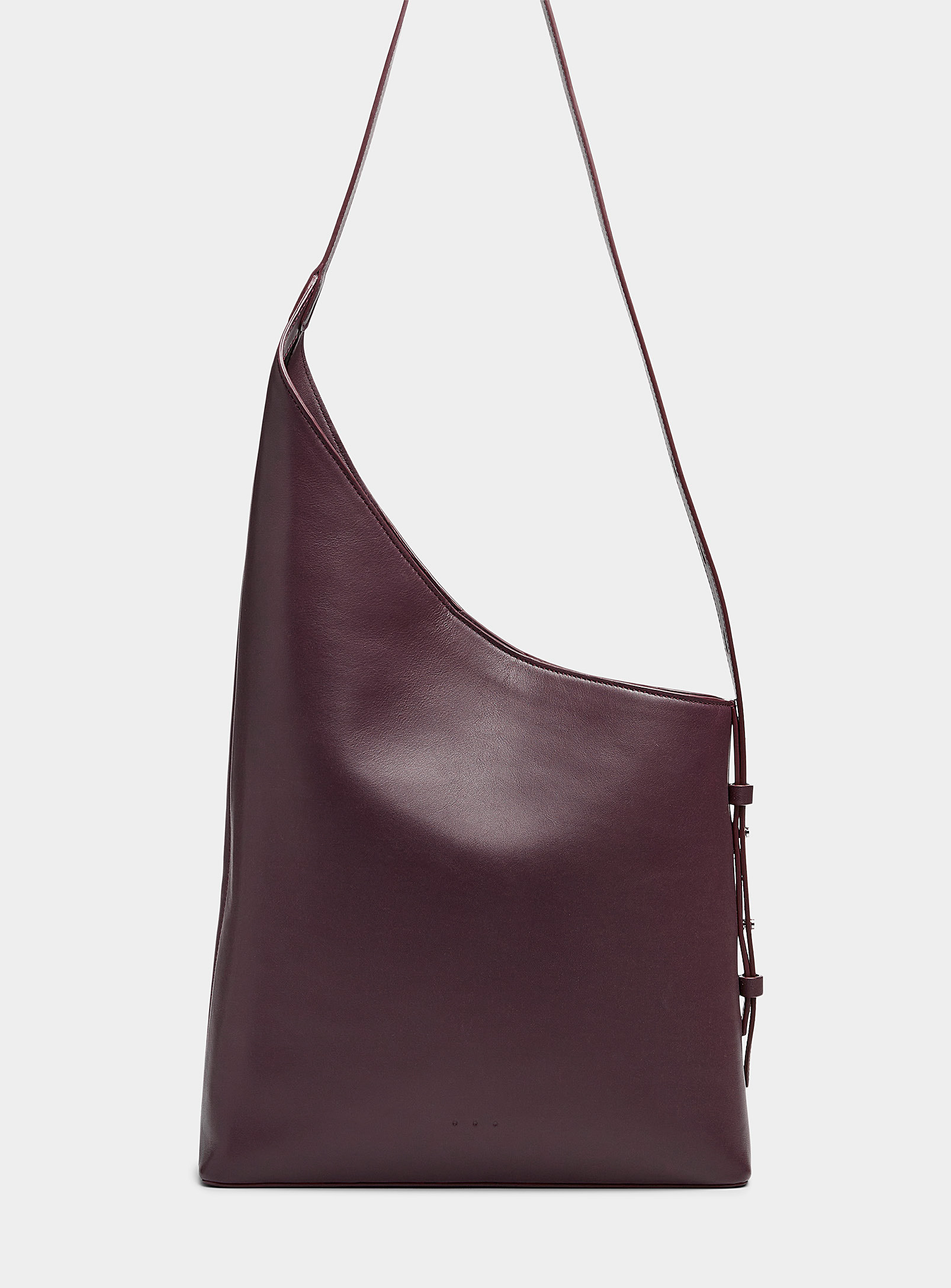 Aesther Ekme Asymmetrical Soft Leather Bag In Violet