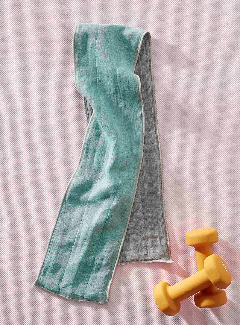 Simons Maison: La serviette d'entraînement infusée au charbon 15 x 110 cm Sarcelle-turquoise-aqua