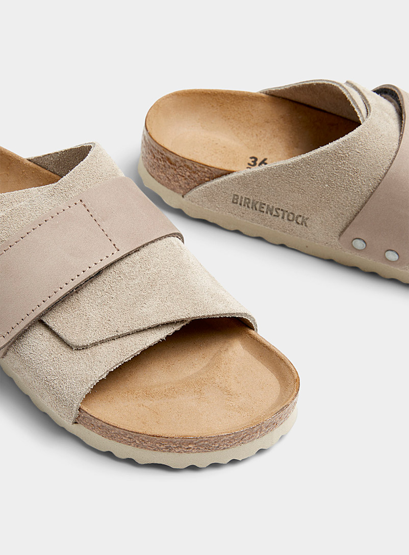Birkenstock: La sandale Kyoto cuir taupe Femme Beige crème pour femme