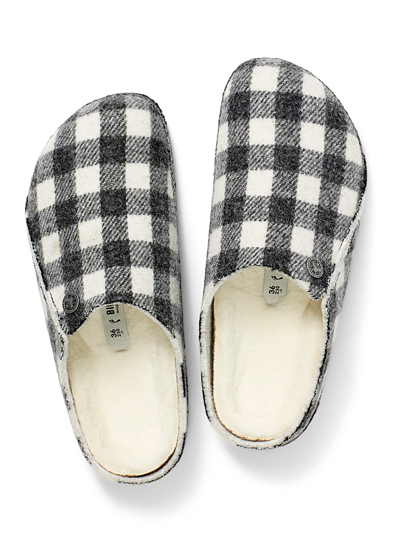 Birkenstock Patterned White Zermatt Rivet gingham mule slippers Women for women