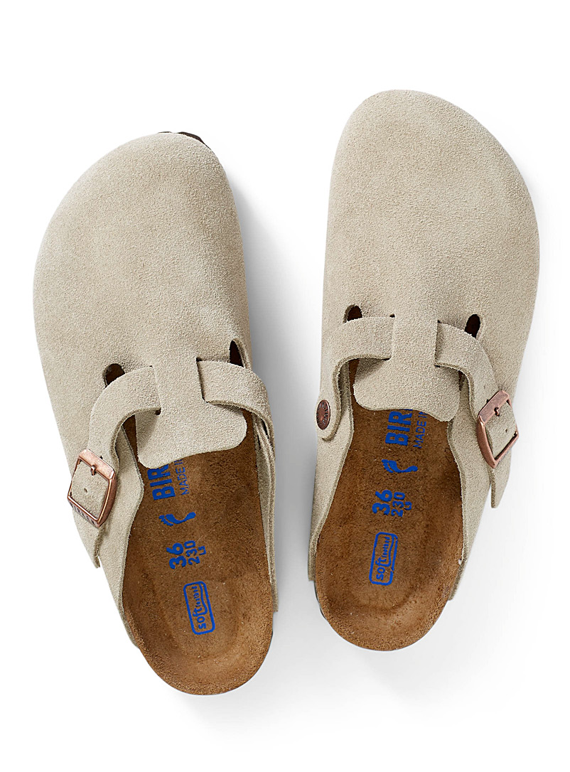 Birkenstock: La mule Boston taupe Femme Taupe pour femme