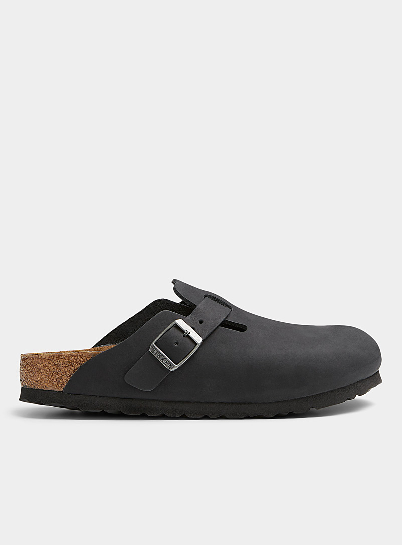 Black Boston oiled leather mules Women | Birkenstock | All Our Shoes ...