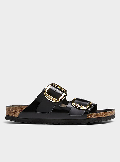 Arizona Big Buckle gold and glossy sandals Women product image 3