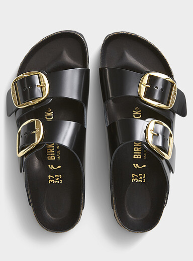 Arizona Big Buckle gold and glossy sandals Women product image 4