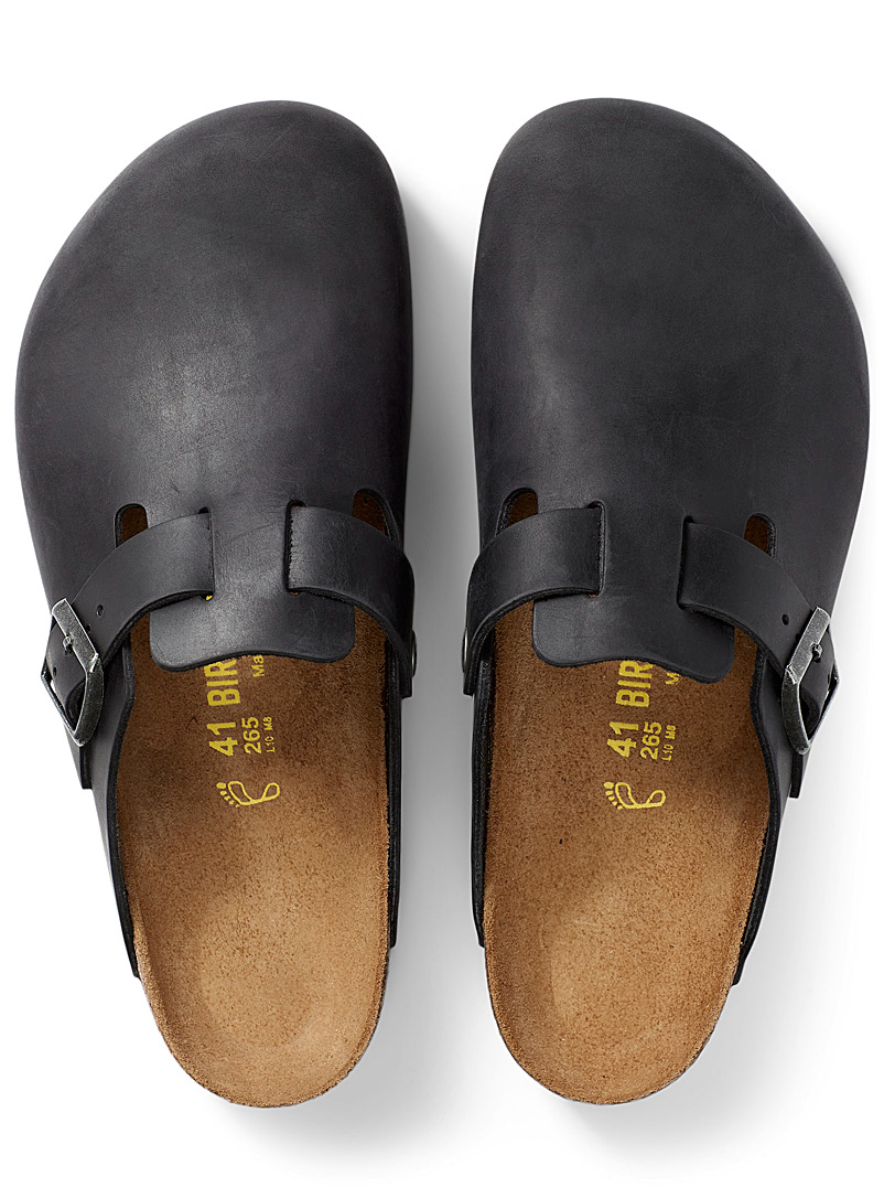 Boston black oiled leather mules Men product image 2