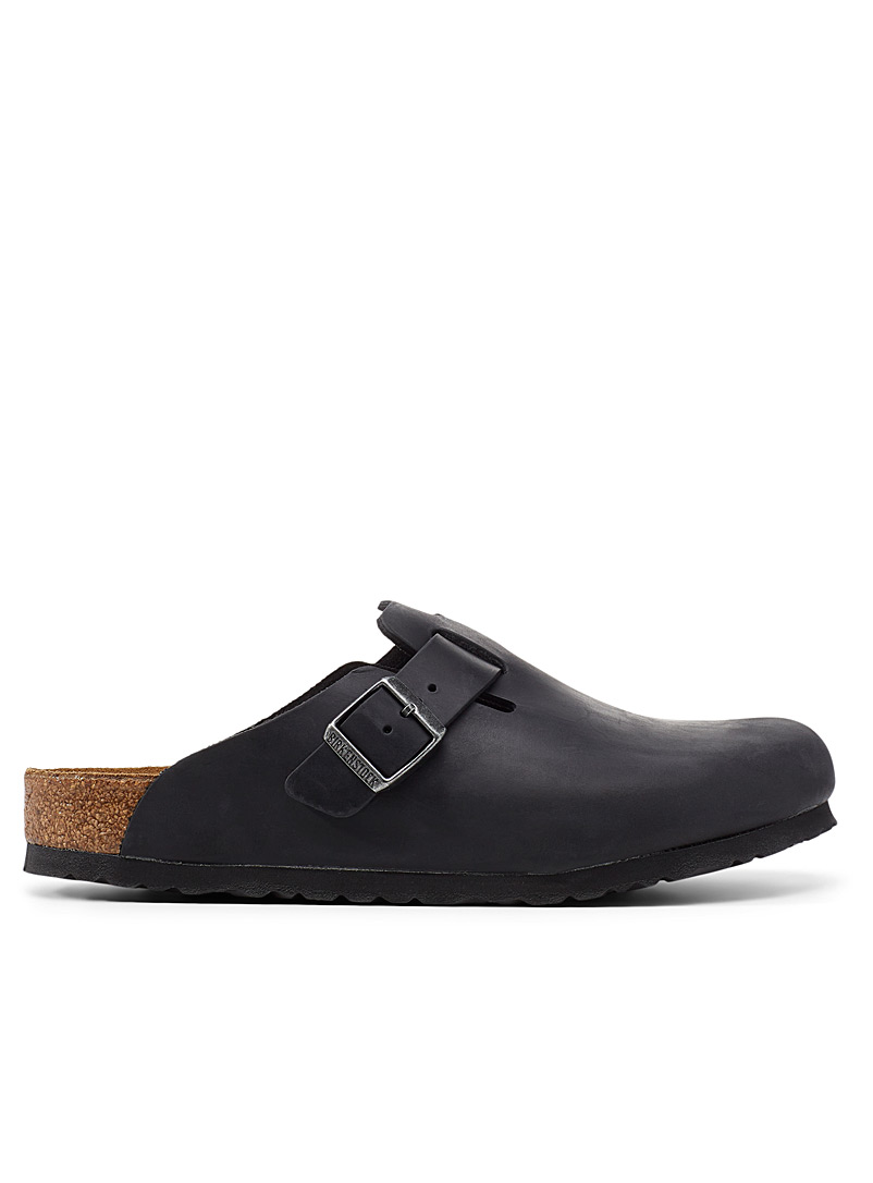 Boston black oiled leather mules Men product image 3
