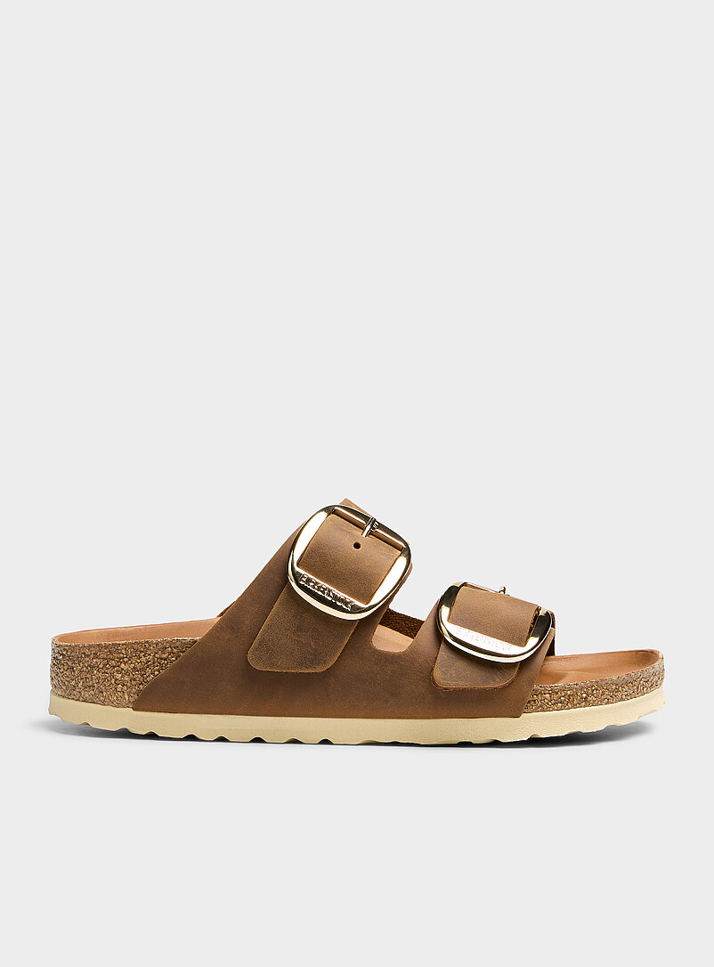 Brown oiled leather Arizona sandals Women product image (primary)
