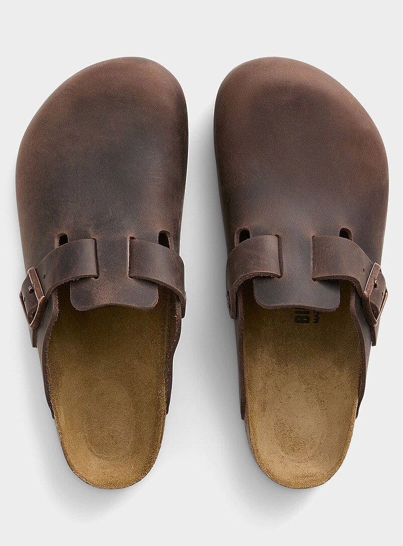 Boston brown oiled leather mules Men product image 2