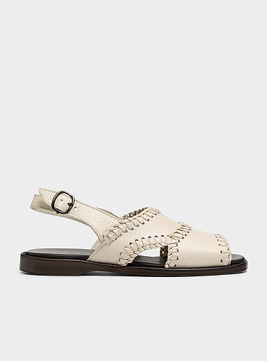 Sastre braided cream-coloured leather sandals Women
