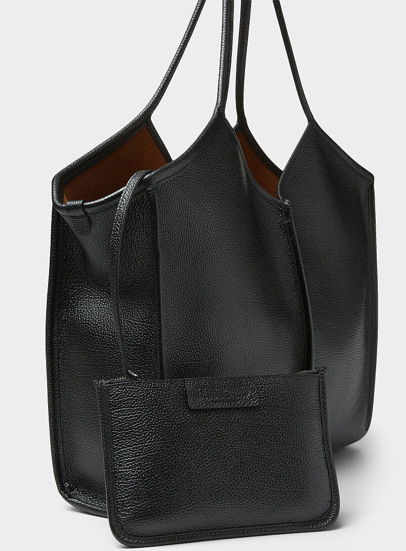 Calella black leather tote bag product image 2