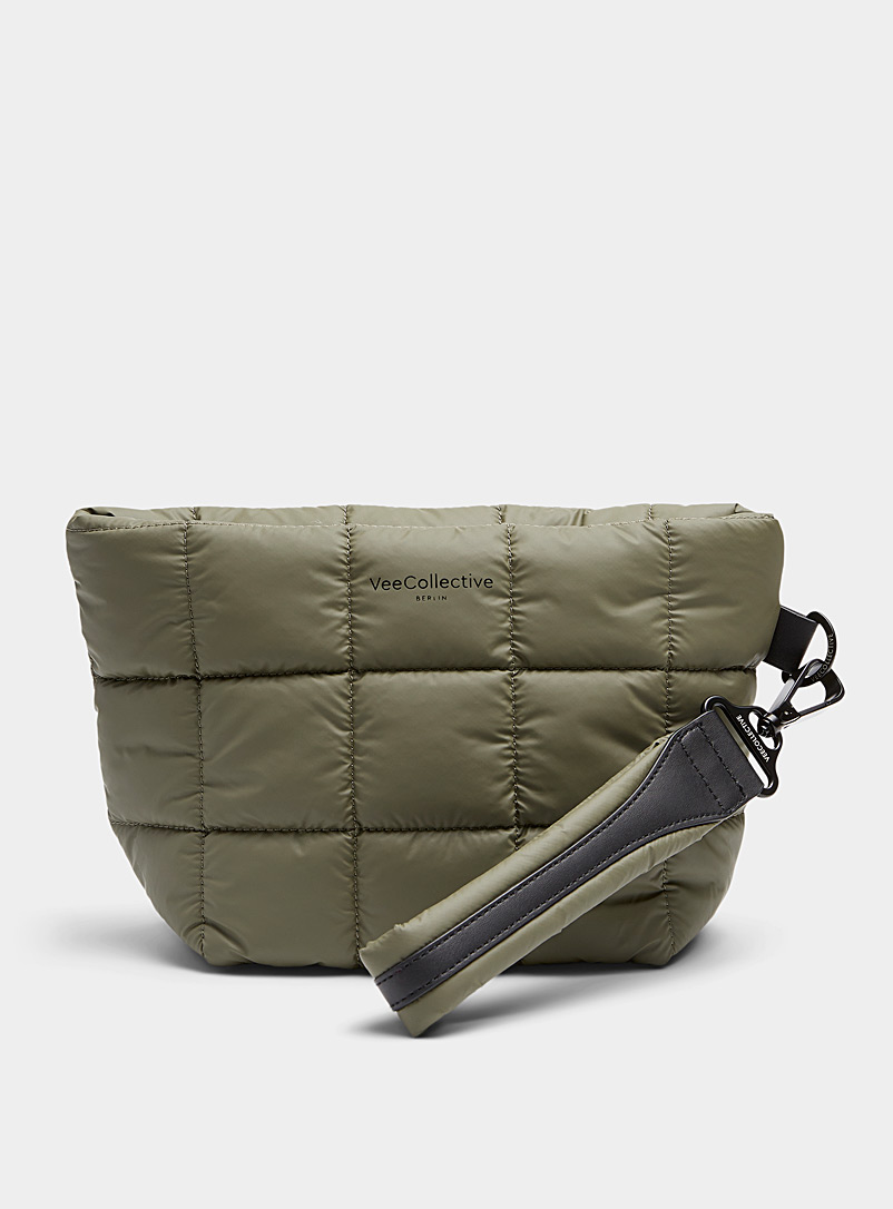 VeeCollective Khaki Small Porter quilted bag for women