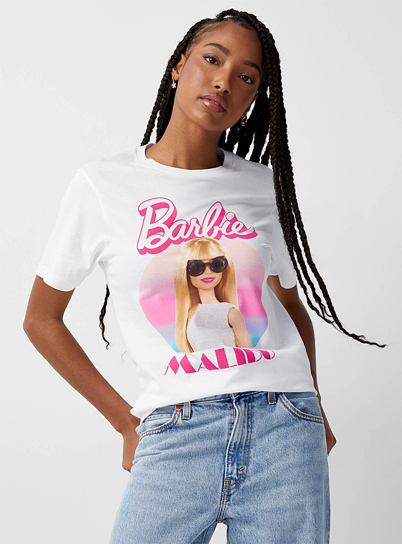 Twik: Le t-shirt Barbie Malibu Blanc pour femme