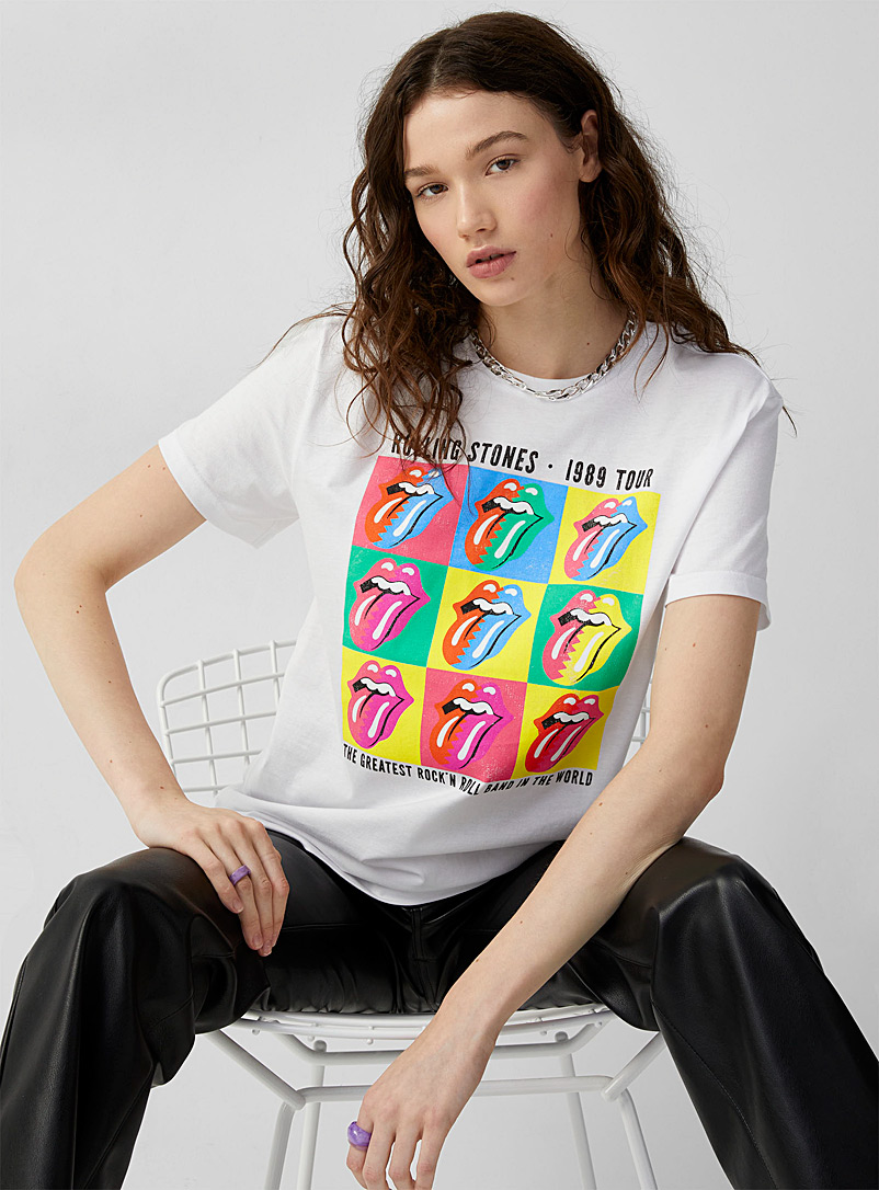 Twik White Rolling Stones T-shirt for women