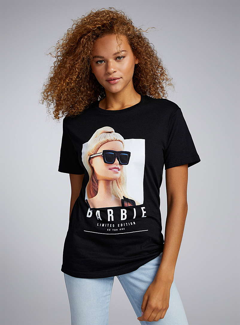Twik Patterned Black Barbie T-shirt for women