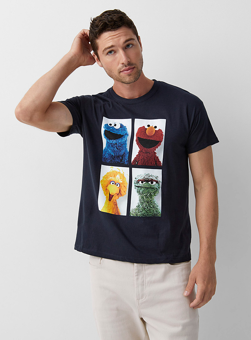 Le 31 Marine Blue Sesame Street T-shirt for men