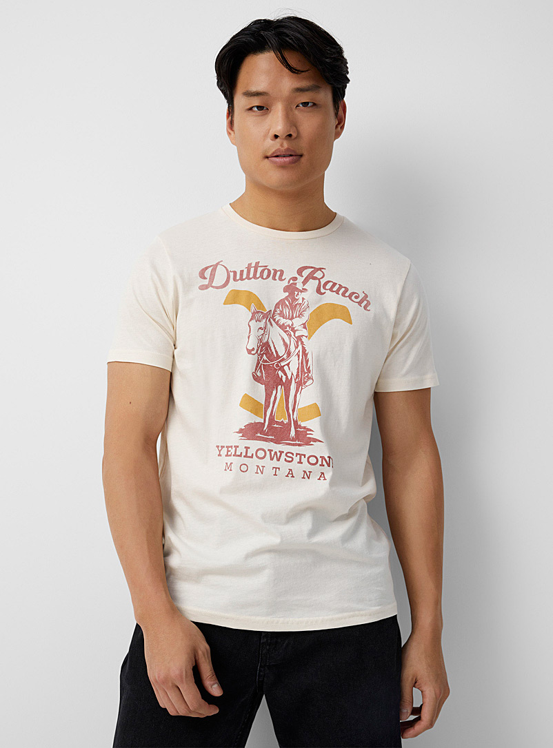 Le 31 Cream Beige Dutton Ranch T-shirt for men